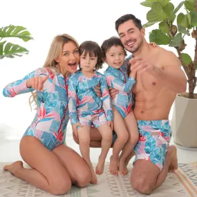 Family Matching nylon printing Family parent-child swimsuit