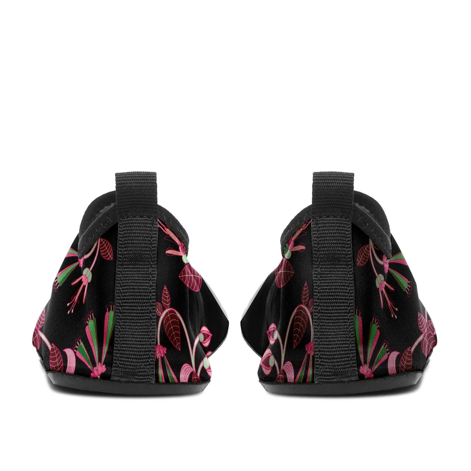 Floral Green Black Sockamoccs Slip On Shoes