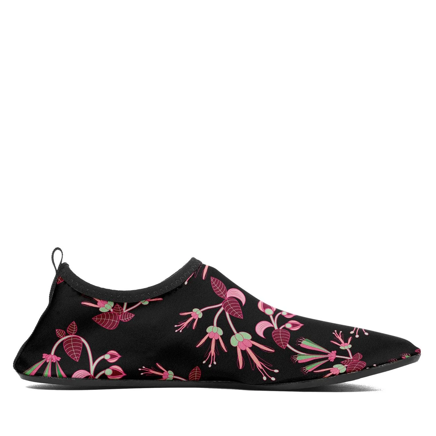Floral Green Black Sockamoccs Slip On Shoes