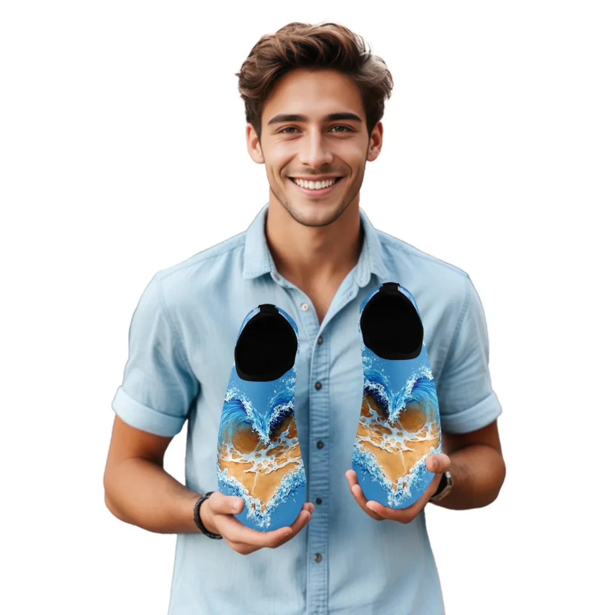 Personalized Ocean Collection Aqua Shoes, Custom Beath Quick-Dry Shoes, Unisex Slip On Shoes